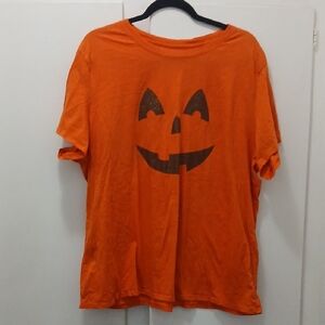 Halloween Orange T-Shirt with Pumpkin Face